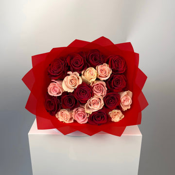 20 RED/PINK ROSES BOUQUET